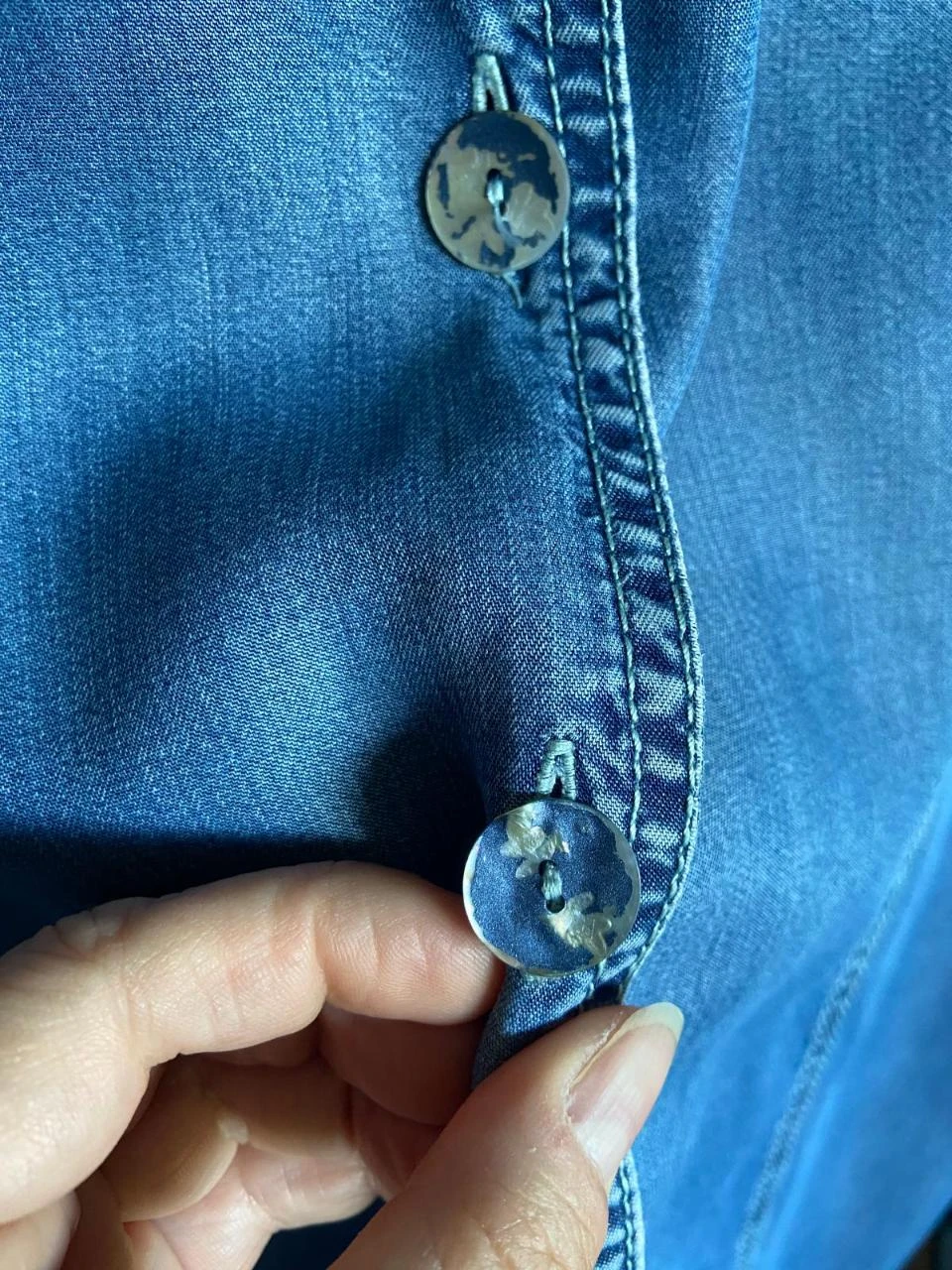 Vestido vaquero de verano, manga corta, abonotado, tela muy agradable. – photo 4